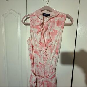 Jones New York Pink and White Midi Dress